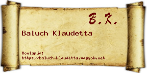 Baluch Klaudetta névjegykártya